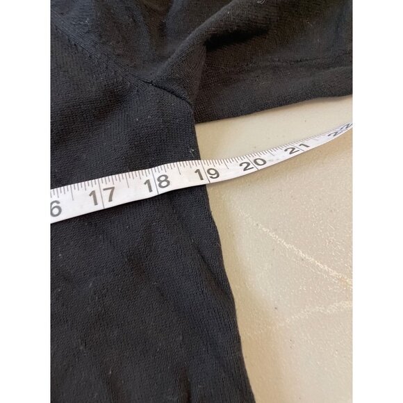 Leo & Nicole Black Buttoned Cowl Neck Off Shoulder 3/4 Sleeve Sweater Sz LP - Picture 8 of 9